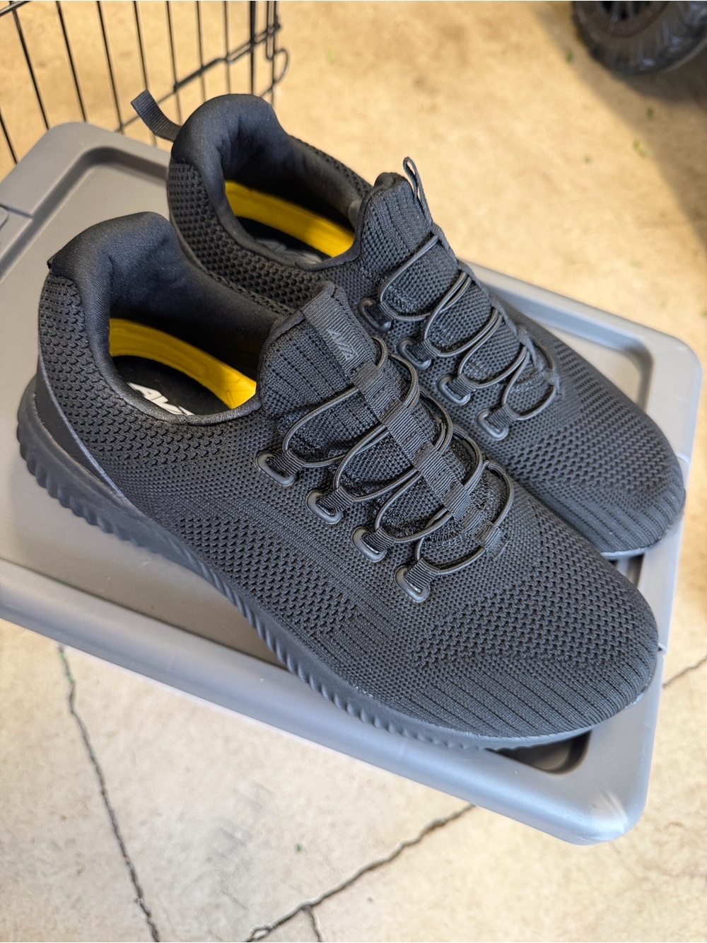 Avia Black Knit Slip-On Athletic Sneakers